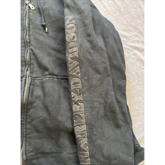 Harley-Davidson Mens Black 105th Anniversary American Full-Zip Hoodie Size M - Picture 3 of 6